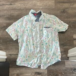 UNIONBAY White and Pink Casual Button Down Shirt